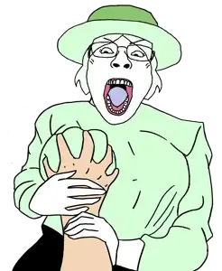 miss crystal, bernd, gapejak, bridget, female gapejak, femjak, angry, blue tongue, breasts, clothes