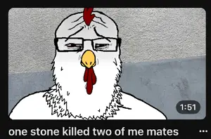 markiplier soyjak, animaljaks, animal, beak, bird, black eyes, chicken, crying, depressed, eyebags