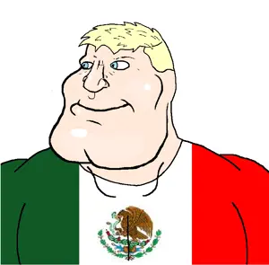 meximutt, mexiaryan, aryan, mexico is white, 1soyjak, a10 eyes, blonde hair, blue eyes, buff, flag