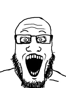 markiplier soyjak, soyak, soyak (crazed), fusionjaks, 1soyjak, bald, black eyes, crazed, crazy, forehead lines