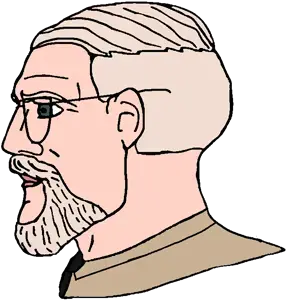 yes chad, beard, black tie, blue eyes, clothes, ear, glasses, hair, james mason, lips