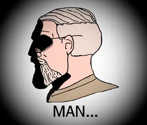 yes chad, beard, black tie, blue eyes, bro..., clothes, ear, glasses, hair, james mason