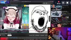 gapejak, irl soyjaks, cat ears, ear, ears, esl, fat, gaping mouth, glasses, hands