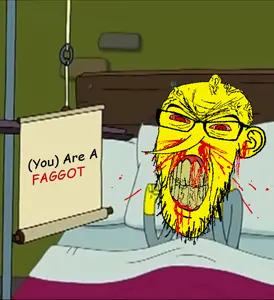 feraljak, feralrage, 1soyjak, angry, bald, bed, bedroom, blanket, blood, bloodshot eyes