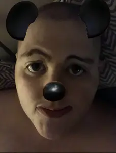 mickey mouse, irl soyjaks, big eyes, ear, face, hair, irl background, looking at you, mouse, mouse ears