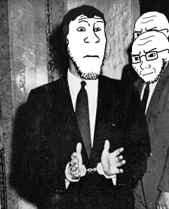 markiplier soyjak, soyak, neutralplier, soyak (irritated), threefourthsplier, 3soyjaks, almost full body, arrest, arrested, black hair