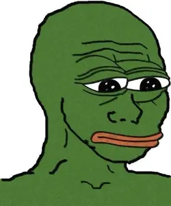 pepe, soyak, 1soyjak, amphibian, animal, big lips, black eyes, closed mouth, forehead lines, frog