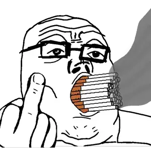 tony soprano soyjak, 1soyjak, black eyes, chin, cigarette, double chin, fat, forehead lines, glasses, hand