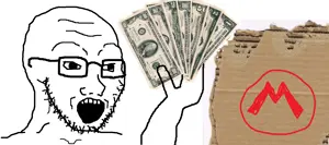 mario, soyak, arm, cardboard, glasses, hands, holding object, money, nintendo, nintendo labo