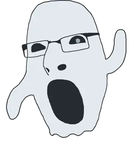 cobson, soymoji, arm, dead, emoticon, ghost, glasses, gray eyes, open mouth, soyjak