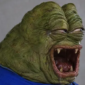 pepe, pepelaugh, 1nas, amphibian, animal, background, big lips, blue shirt, emotion, frog