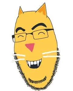cobson, soymoji, animal, cat, cat ears, closed eyes, ear, ears, emoticon, fangs