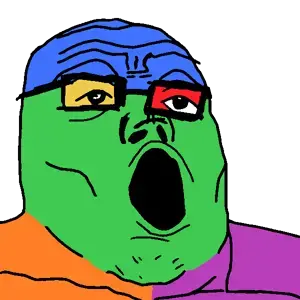 tony soprano soyjak, colorjak, 1soyjak, black eyes, colorful, forehead wrinkles, glasses, looking to the right, open eyes, open mouth