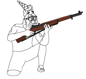 patrick star, unknown, useful soys, 1soyjak, arm, clothes, cobson killer, cone, crouching, eyebrows