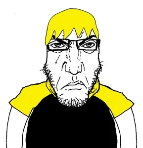 markiplier soyjak, anarcho-capitalism, ancap, angry, black shirt, blonde hair, closed mouth, clothes, glasses, hair
