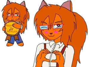 femjanny, animal, animal ears, award, black eyes, blush, brown glasses, cat, cat ears, closed mouth