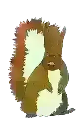 feraljak, feralsquirrel, squirreljak, 1soyjak, angry, animal, clipboard, clipboardimage, front view, full body