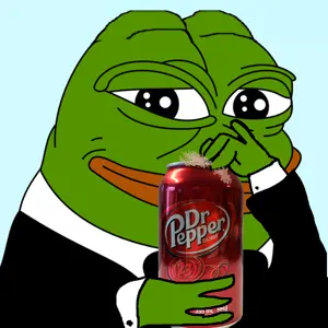 pepe, amphibian, animal, can, closed mouth, clothes, dr pepper, drink, frog, green skin