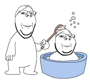 gapejak, wholesome soyjak, wholyjak, 2soyjaks, bald, basin, bath, black eyes, brush, bubble