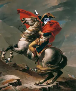 gapejak, wholesome soyjak, rapeson, soyified paintings, animal, beard, chin, classical art parody, double chin, drawn background