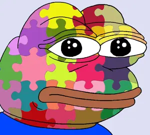 pepe, zez, aliased, amphibian, animal, beady eyes, big lips, blue background, blue shirt, closed mouth