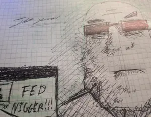 markiplier soyjak, neutralplier, 1soyjak, bald, closed mouth, covered eyes, drawfag, drawing, fed, front view