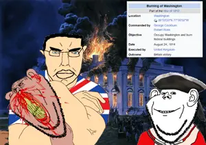 chudjak, feraljak, impish soyak ears, feralrage, impish amerimutt, pol face, amerimutt, 3soyjaks, blue background, british empire