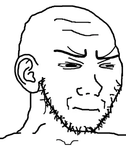 soyak, soyak (irritated), 1soyjak, bald, black eyes, closed mouth, ear, forced meme, forehead lines, frown