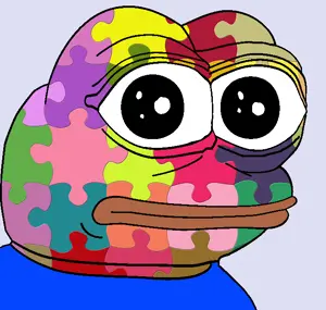 pepe, zez, 1nas, big eyes, big lips, blue shirt, lips, looking at you, neutral, puzzle
