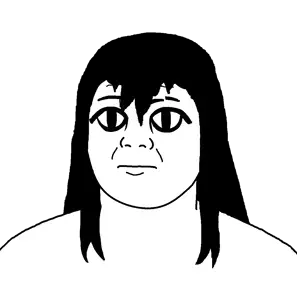 kuzjak, commiepedotroon, vodka lover, fusionjaks, black hair, closed mouth, hair, long hair, no beard, no glasses