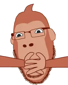 cobson, soymoji, animal, arm, brown skin, closed mouth, emoticon, grin, hands, monkey