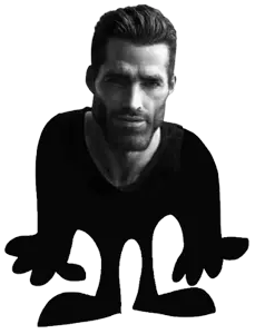 gigachad, 1nas, beard, black eyes, closed mouth, drawing, front view, full body, gray hair, gray skin