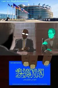 patrick bateman, markiplier soyjak, unknown, euromutt, 2soyjaks, arabic text, assem, assembly, bald, black eyes