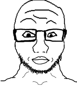 a24 slowburn soyjak, chudjak, markiplier soyjak, soyak, chudjak front, fusionjaks, 1soyjak, bald, closed mouth, front view