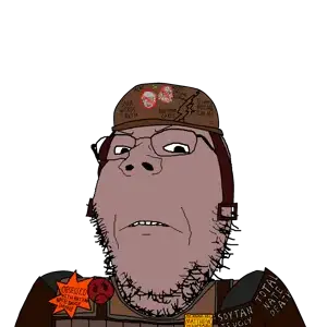matthew miserable, gapejak, soyak, natejak, 1soyjak, 8 point star, angry, angry face, badge, bald