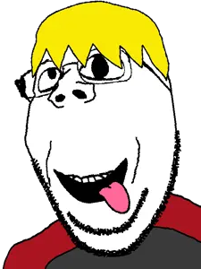 nate higgers, gapejak, natejak, zany, blonde hair, glasses, hair, open mouth, teeth, tongue