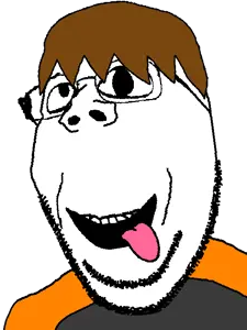 dan, gapejak, natejak, zany, brown hair, glasses, hair, open mouth, soybooru, teeth