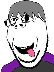 james, gapejak, natejak, zany, 1soyjak, glasses, hair, looking up, open mouth, soyjak wiki