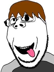 gapejak, zany, brown hair, glasses, hair, irc, irccuck, open mouth, teeth, tongue