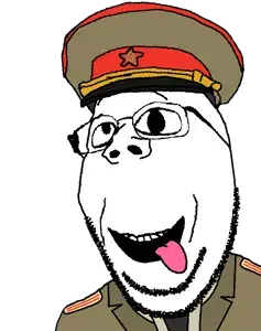 gapejak, zany, 1soyjak, admin, communism, glasses, hammer and sickle, military hat, military uniform, open mouth