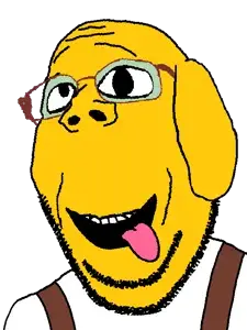 gapejak, wholesome soyjak, zany, 1soyjak, animal, bald, black eyes, clothes, dog, dog ear