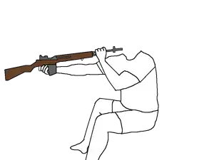private pyle, arm, chubby, clothes, feet, full body, full metal jacket, gun, hands, headless