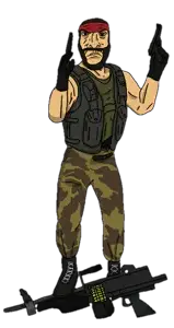markiplier soyjak, science lover, 1soyjak, angry, beard, black eyes, brown hair, buff, closed mouth, counter strike