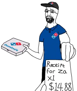 bartender, 1488, 1soyjak, arms, bald, black eyes, black text, blue shirt, button, buttoned shirt