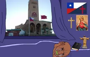 crying wojak, wojak, soyak, bald, bed, bedroom, bible, black eyes, bloodshot eyes, book