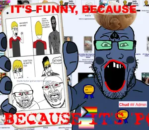 gigachad, nate higgers, cobson, feraljak, markiplier soyjak, natejak, award, badge, bald, brimmiest comments section☣️☣️☣️ do not enter☣️☣️☣️