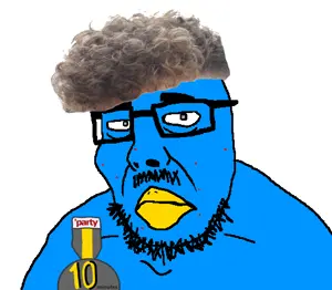 healthjak, 10 minutes on bald man with glasses website, 1soyjak, acne, animal, beak, bird, black eyes, black text, blue skin