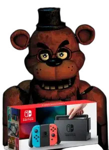 freddy fazbear, fazbearjak, unknown, 1soyjak, angry, animatronic, bear, beard, brown fur, clothes