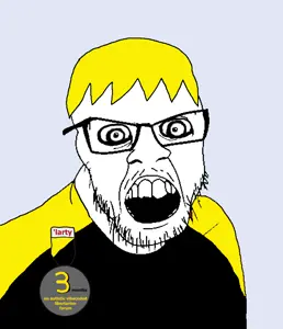 feraljak, natejak, anarcho-capitalism, ancap, award, badge, black eyes, blonde hair, clothes, glasses