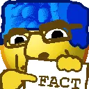 cobson, nuurumoji, closed mouth, emoji, fact, fact but like im not sure, fact sign, fusion, hand, holding object
